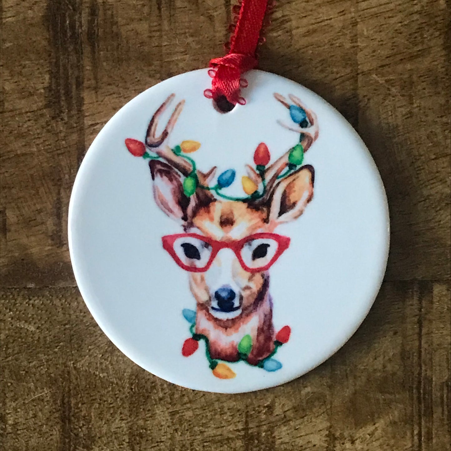 Reindeer in Glasses Ornament