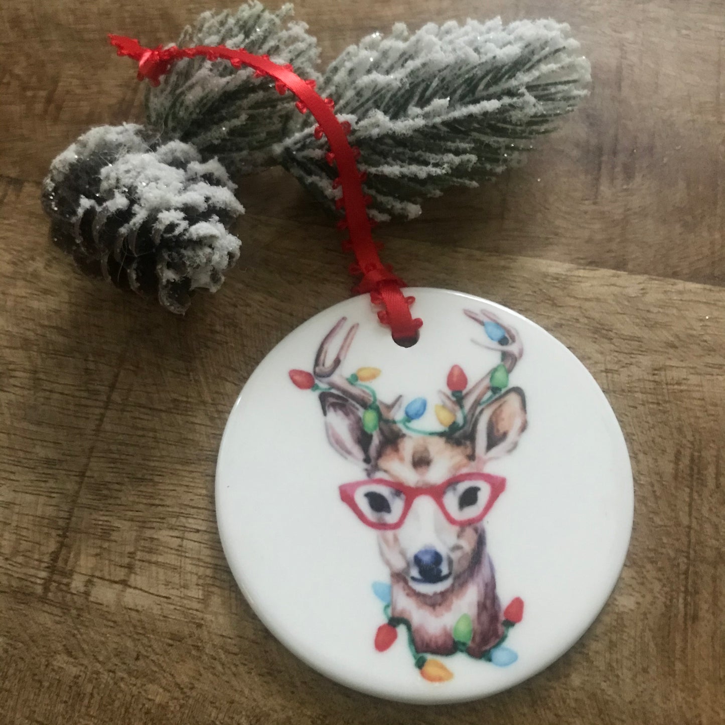 Reindeer in Glasses Ornament