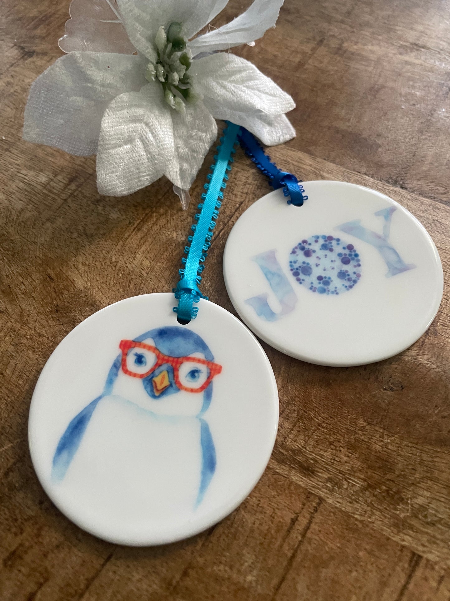 Holiday Penguin in Glasses Ornament
