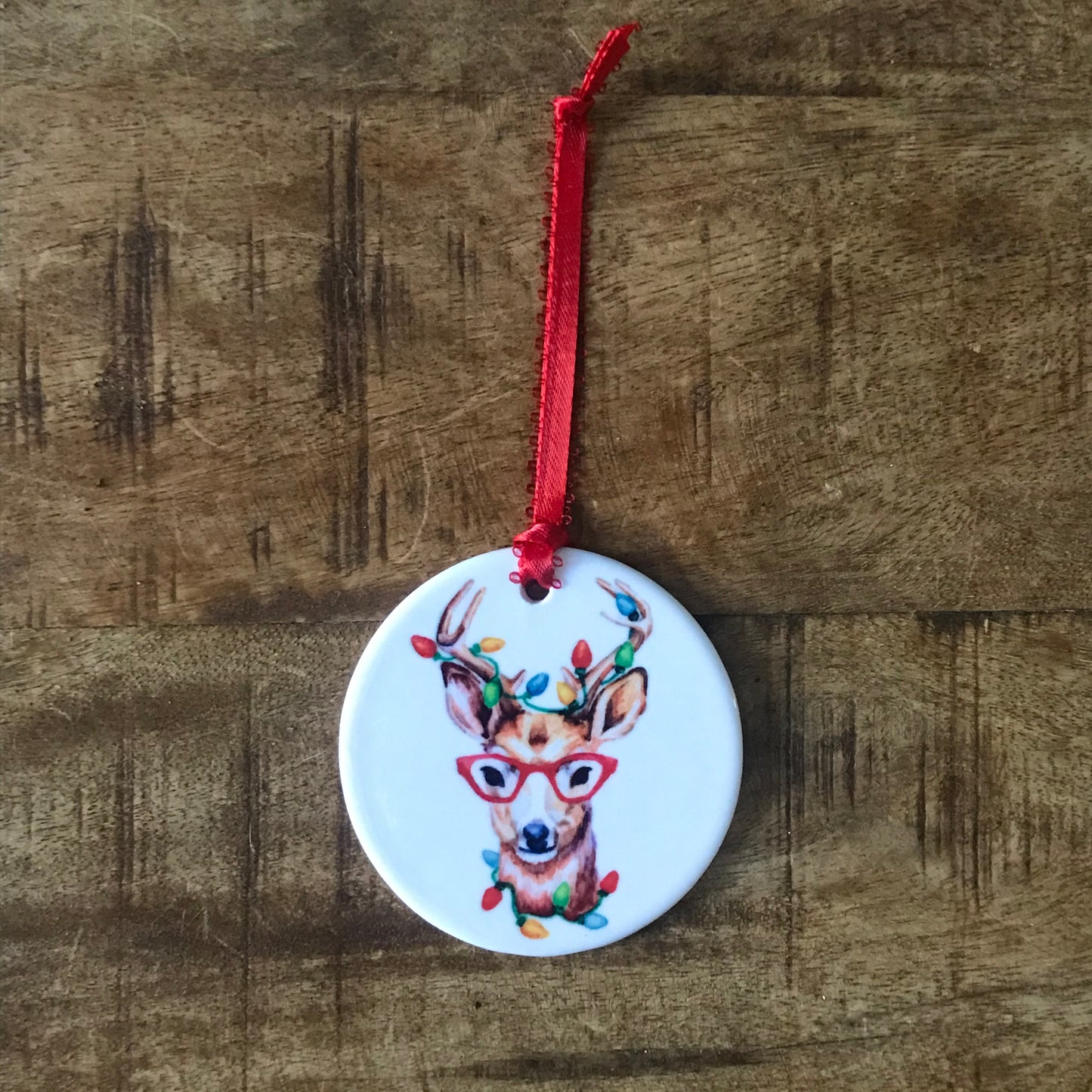 Reindeer in Glasses Ornament