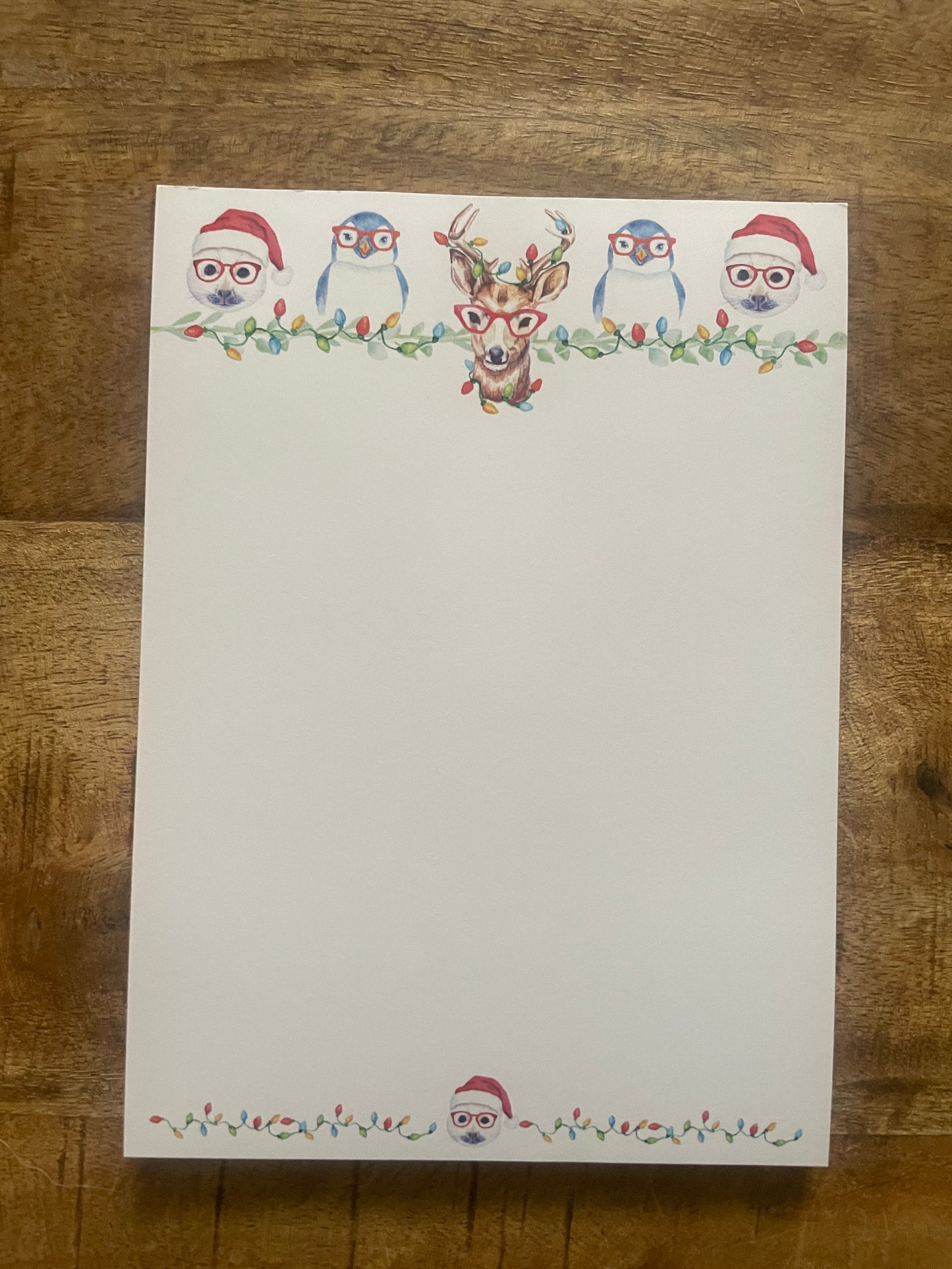 Holiday Animals in Glasses Notepad