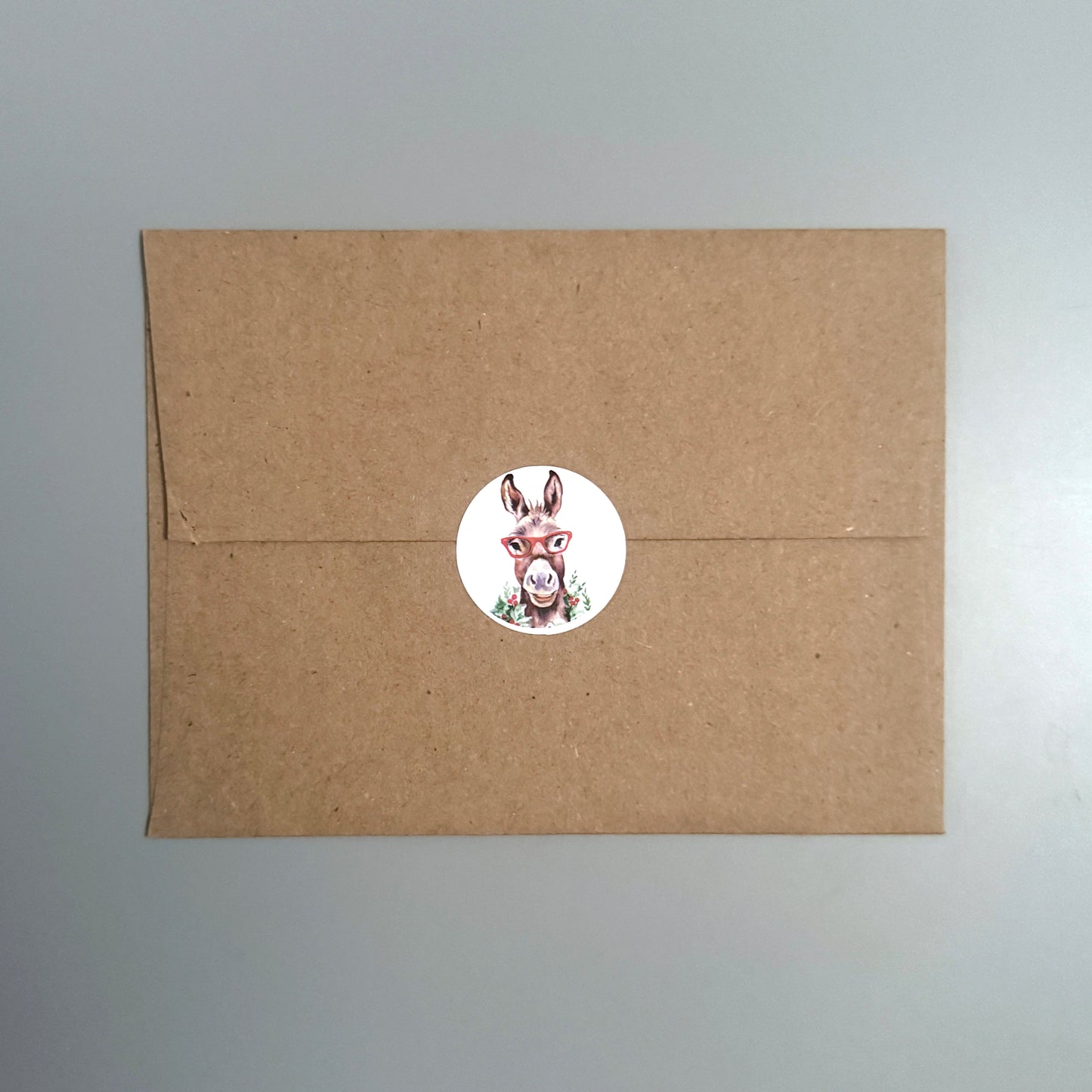 Holiday Donkey in Glasses Note Card Set