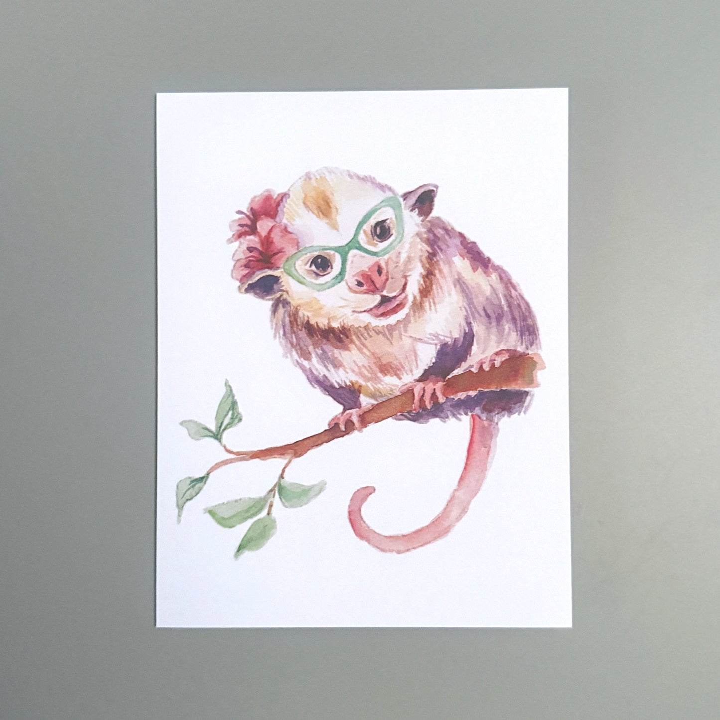 Opossum in Glasses Note Card Set