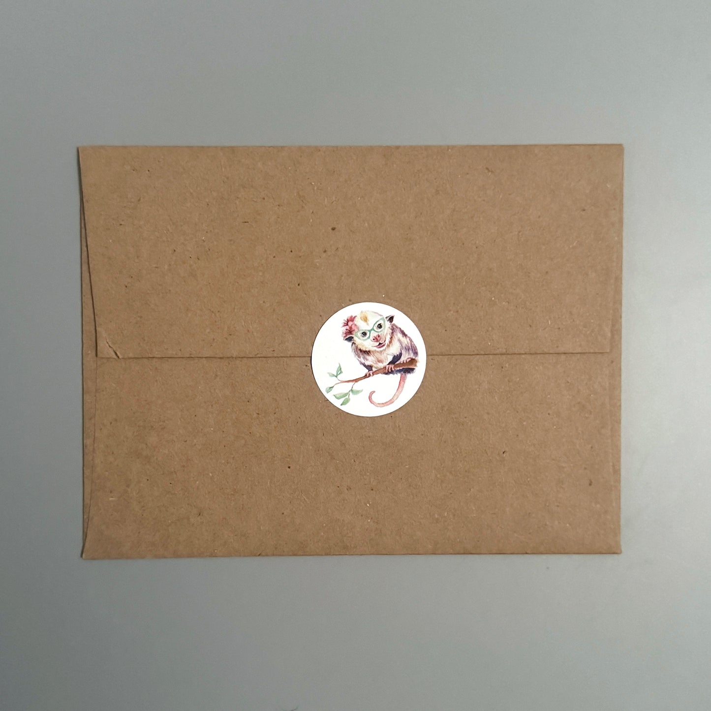 Opossum in Glasses Note Card Set