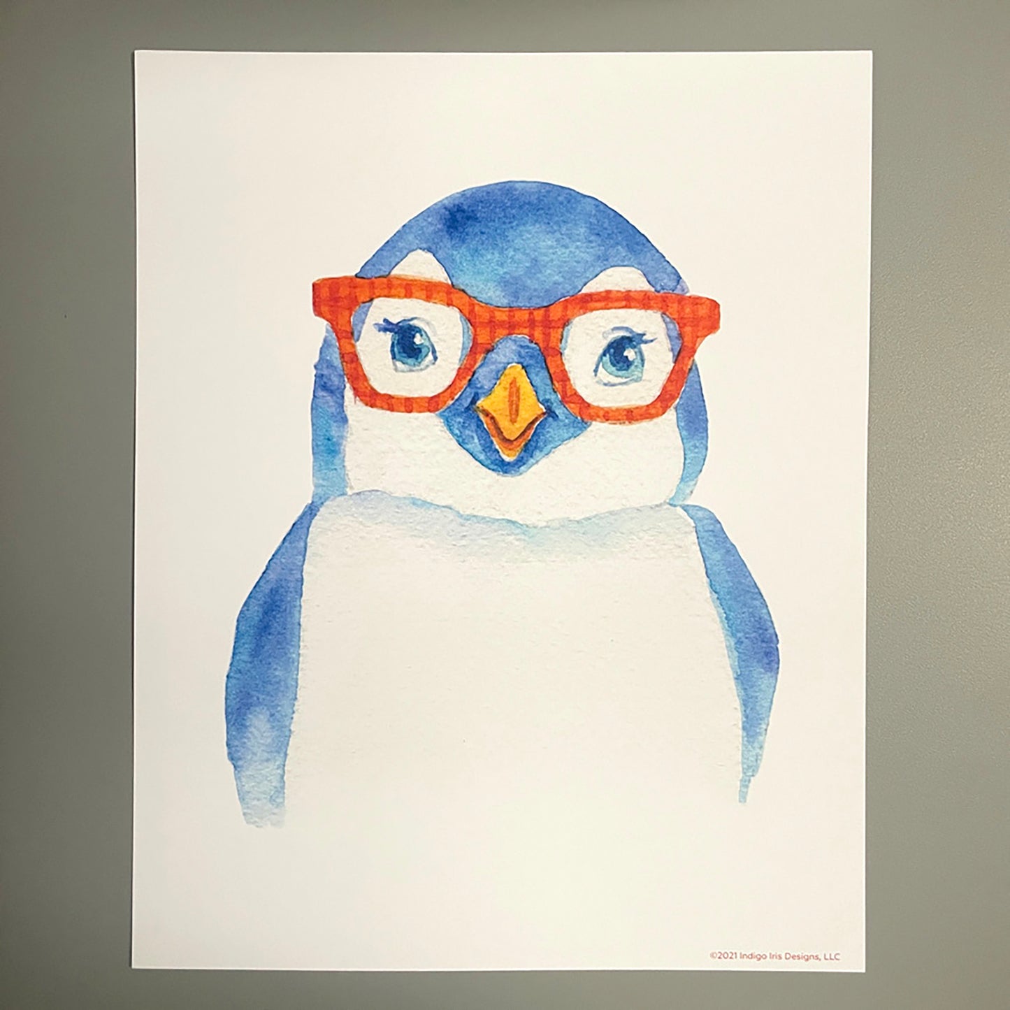 Penguin in Glasses Print