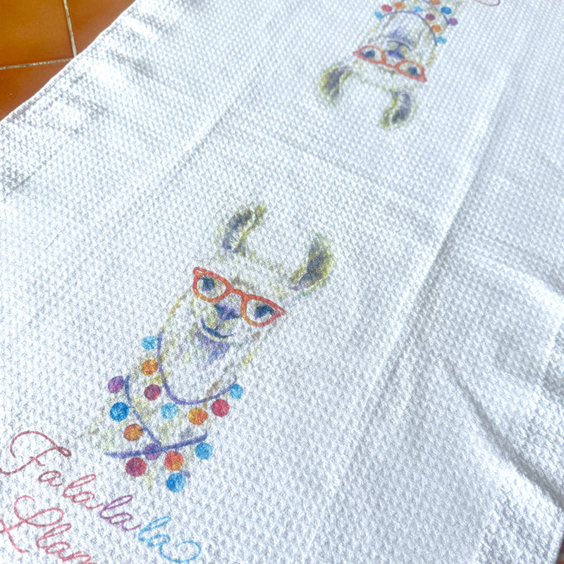 Fa la la la LLama in Glasses Towel