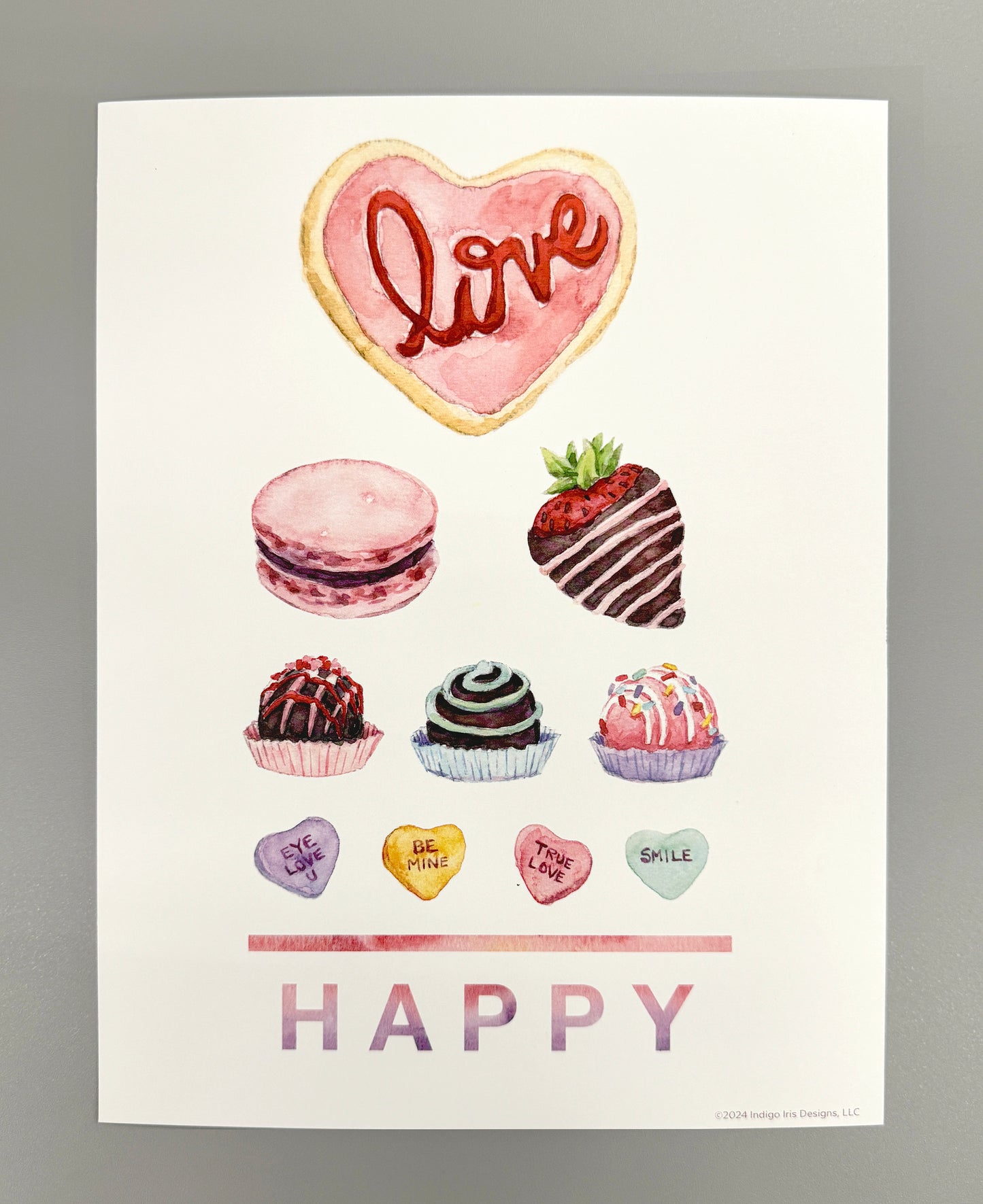 Happy Valentine's Treats Eye Chart Print