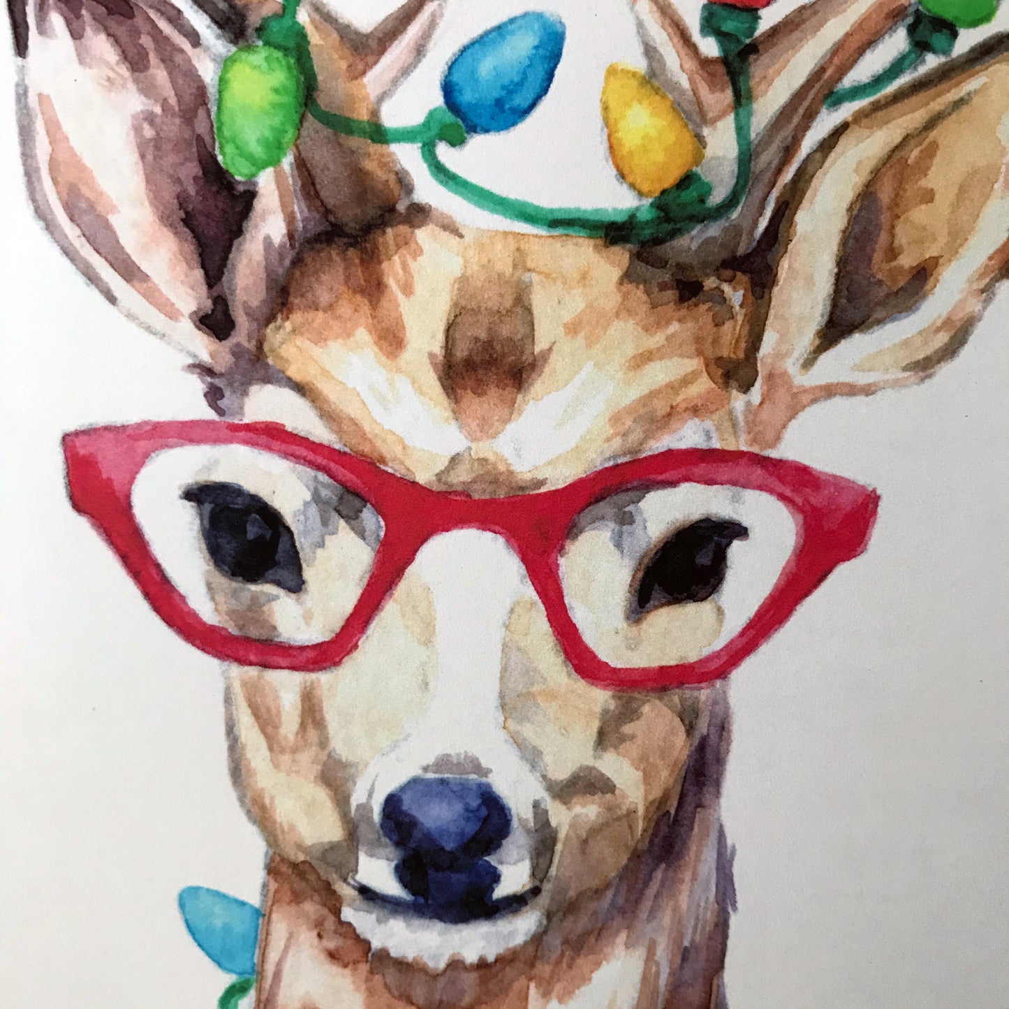 Reindeer in Glasses Print