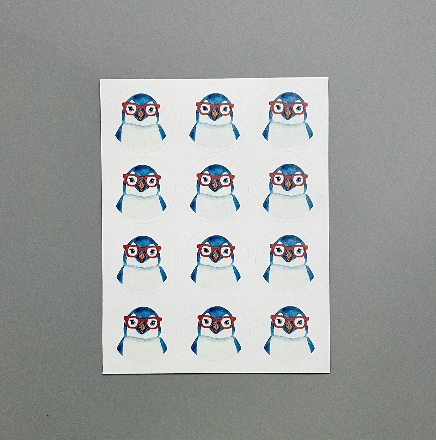 Holiday Penguin in Glasses Card Set