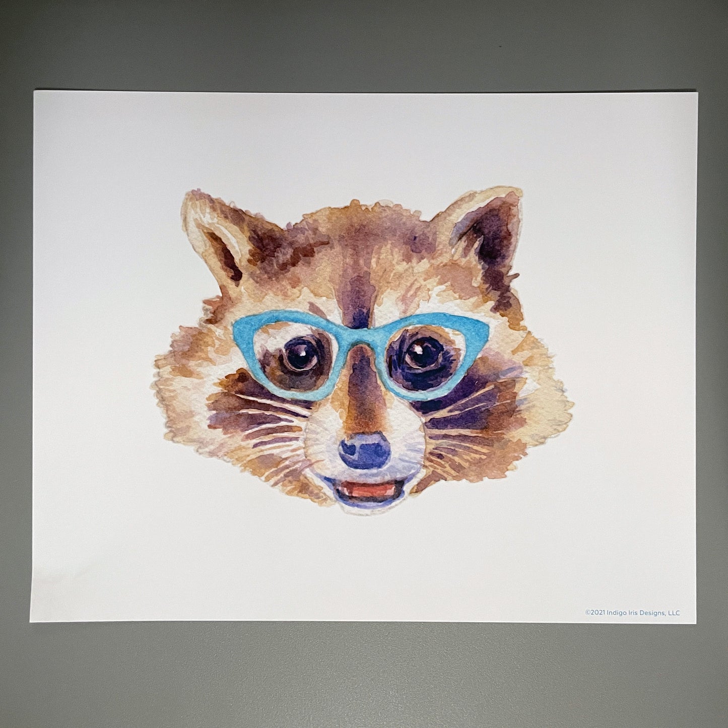 Raccoon in Glasses Print