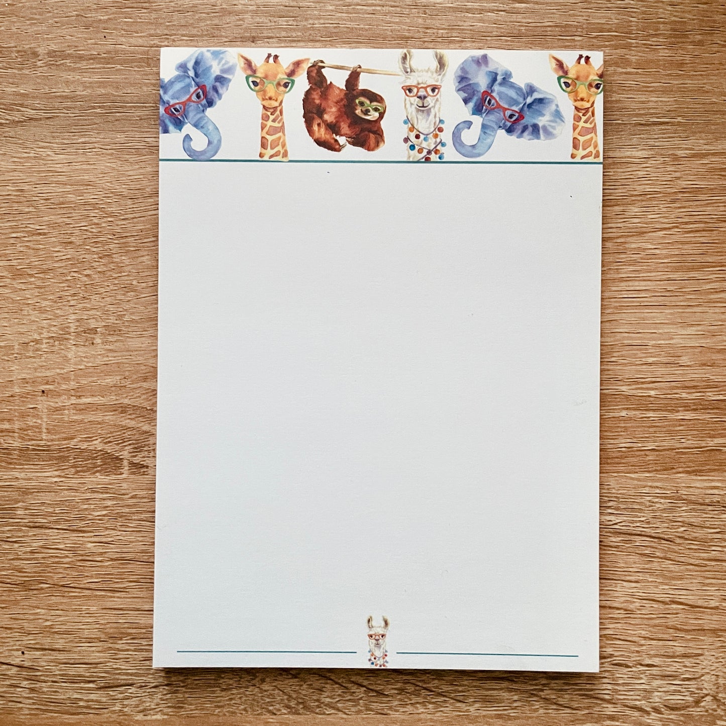 Safari Animals in Glasses Notepad