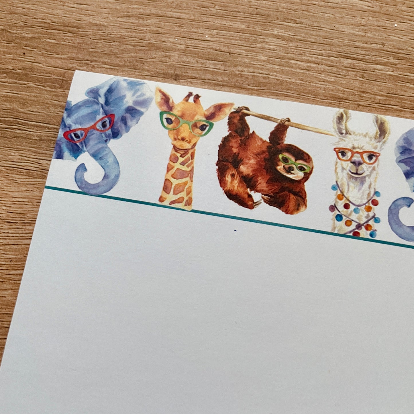 Safari Animals in Glasses Notepad