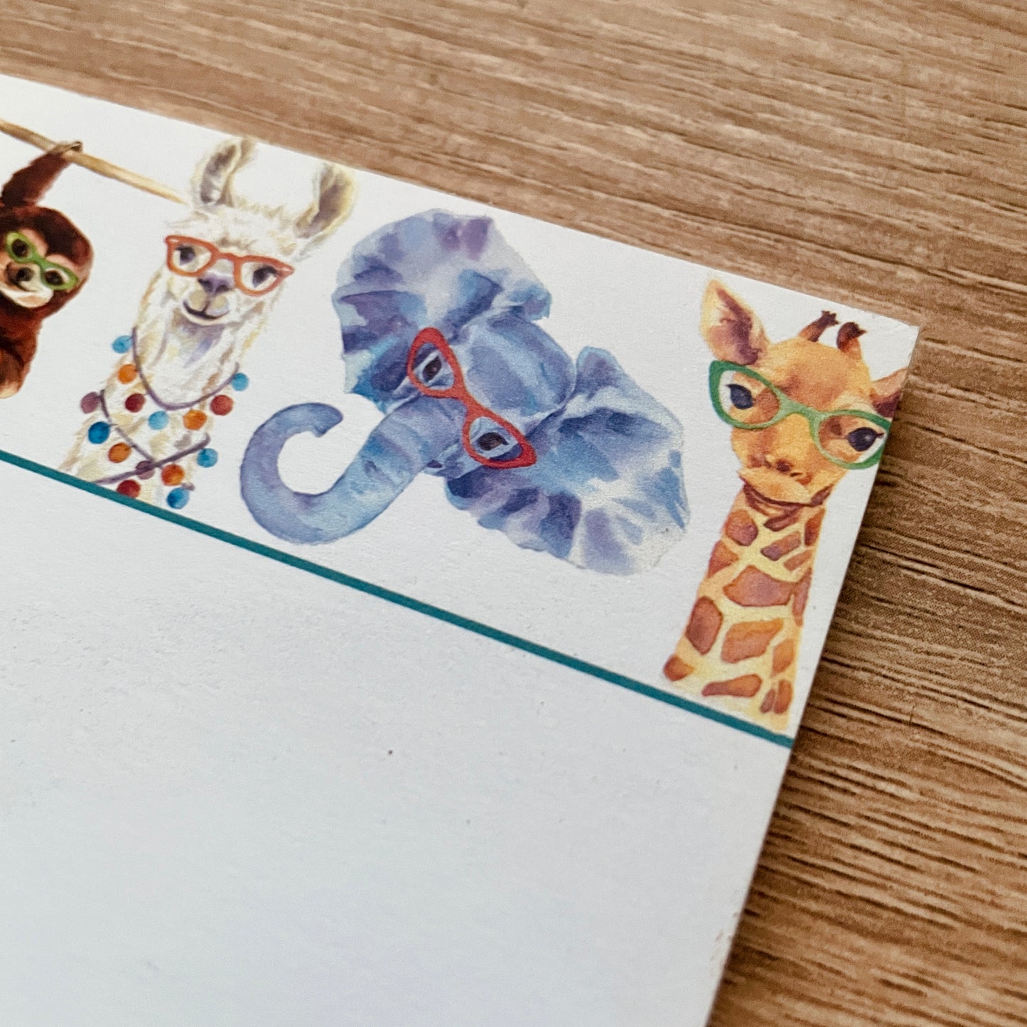 Safari Animals in Glasses Notepad