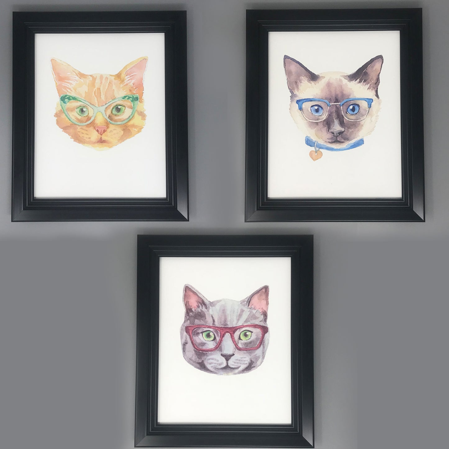 Cats in Glasses Print