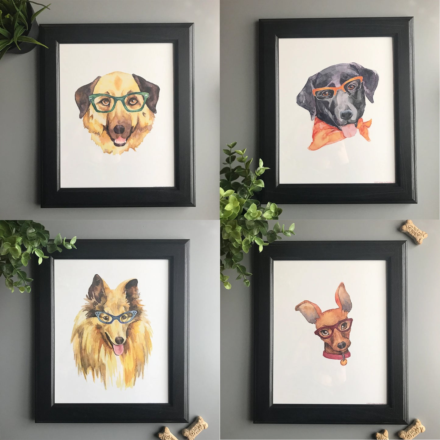 Dogs in Glasses Print