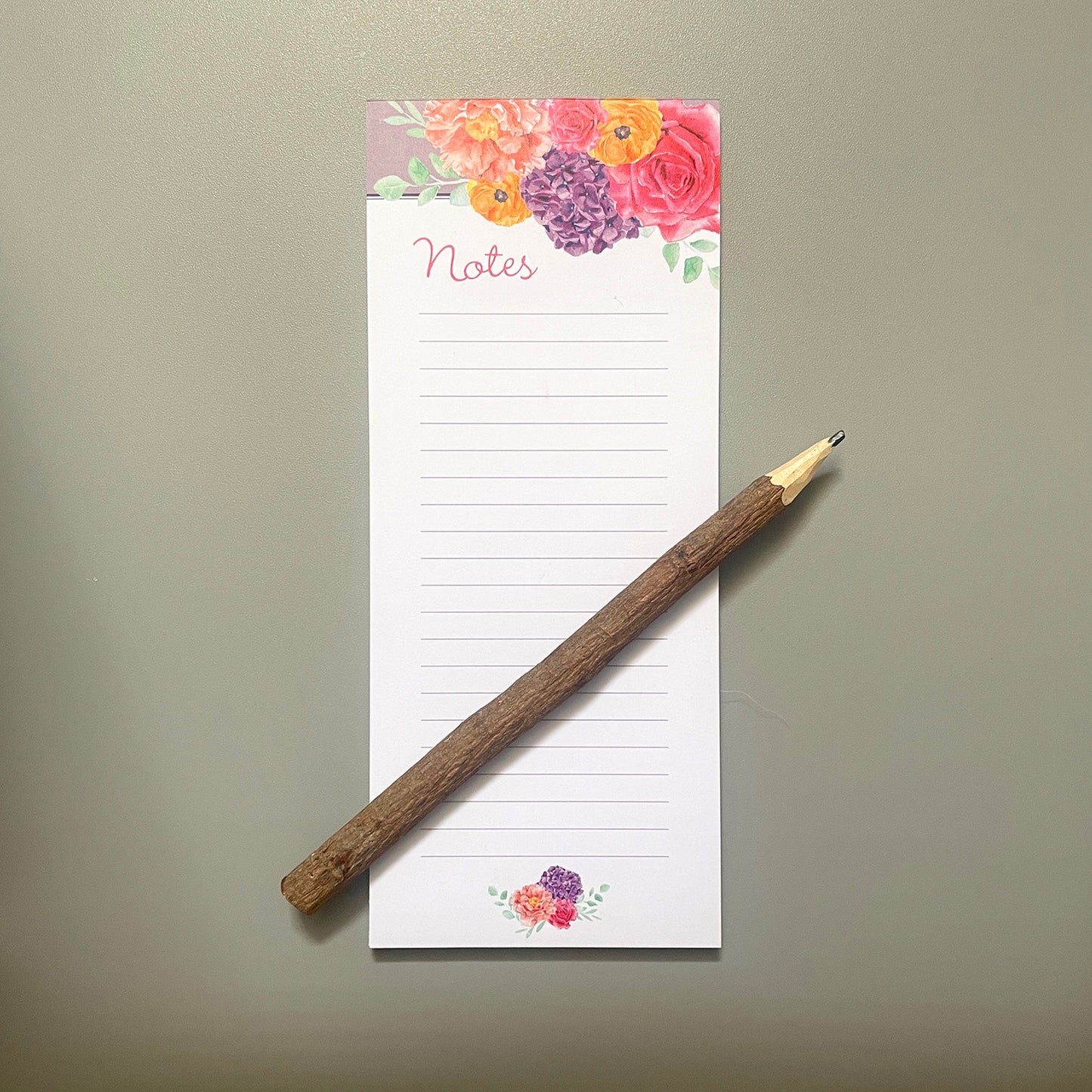 Floral Notes Lined Notepad
