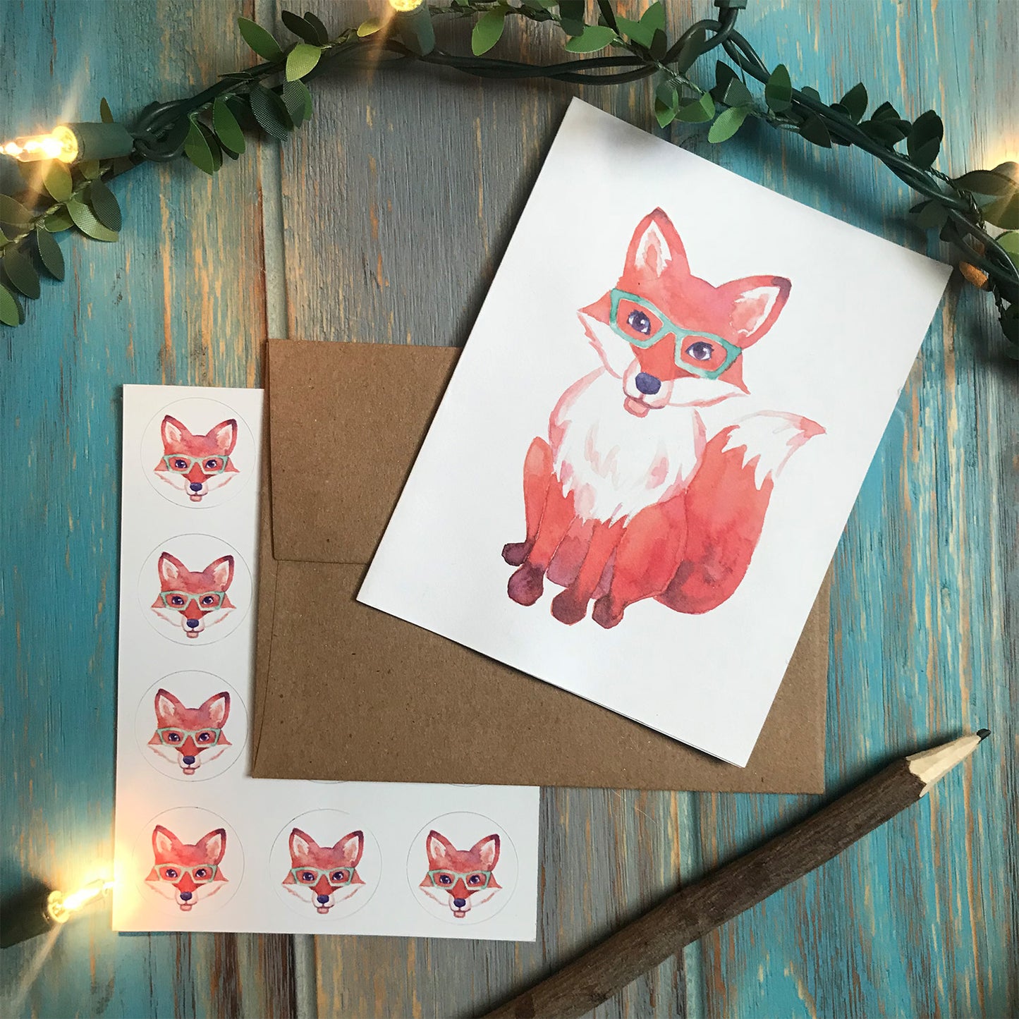 Fox in Glasses Note Card Set