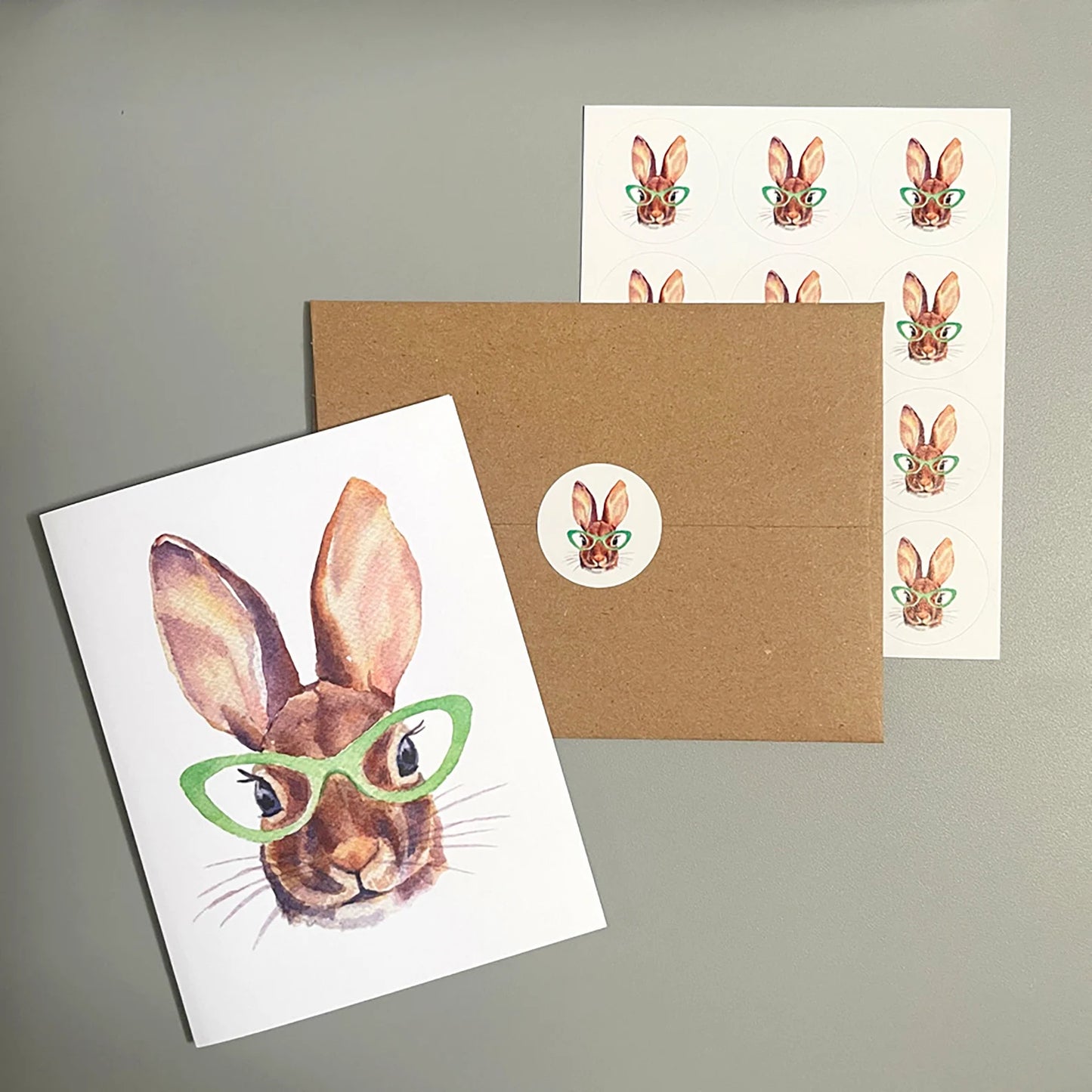 Bunny in Glasses Note Card Set