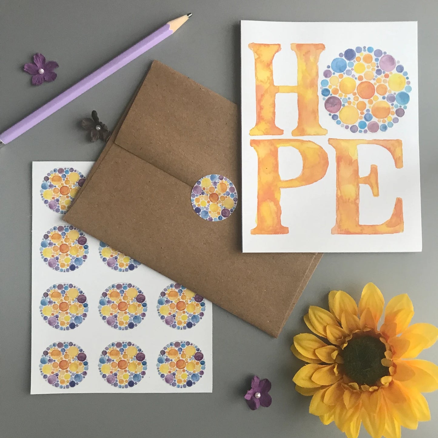 Hope Flower Note Card Set