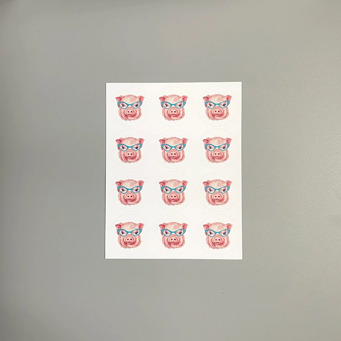 Piglet in Glasses Note Card Set