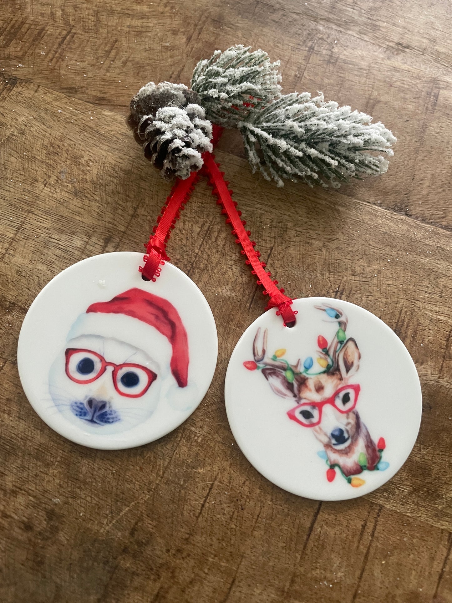 Fox in Glasses Ornament