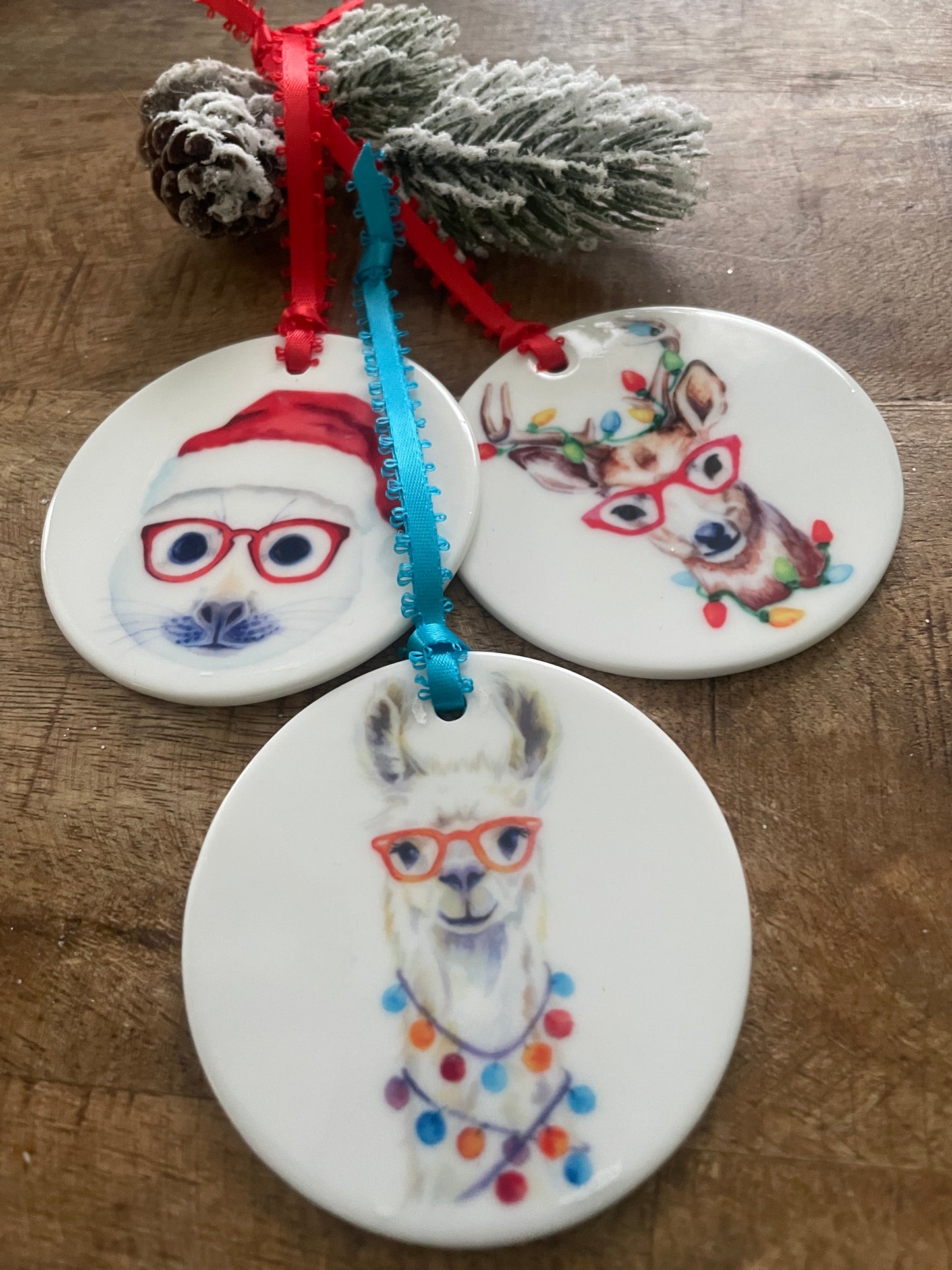 Fox in Glasses Ornament