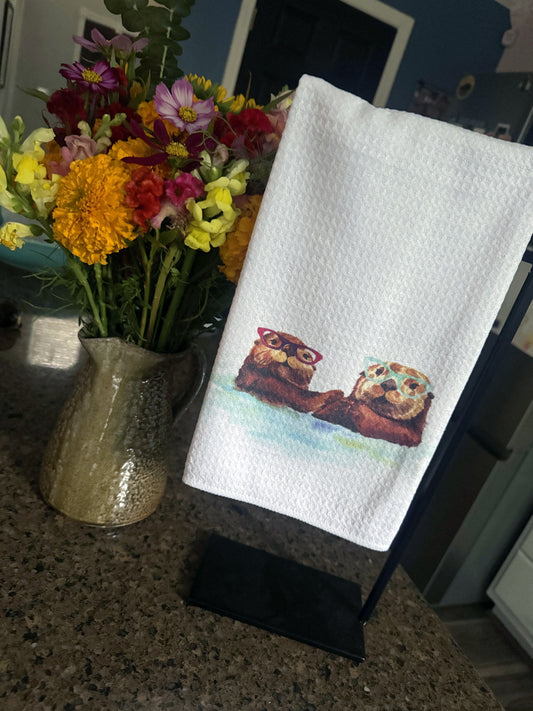 Otters in Glasses Home Towel