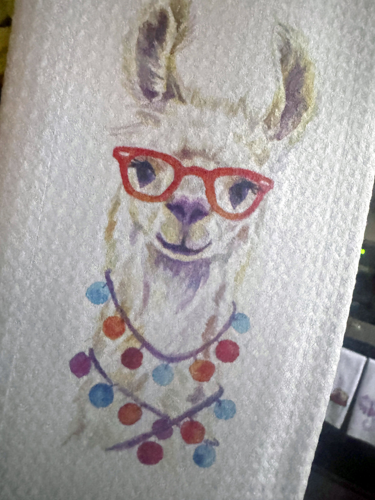 Llama in Glasses Home Towel