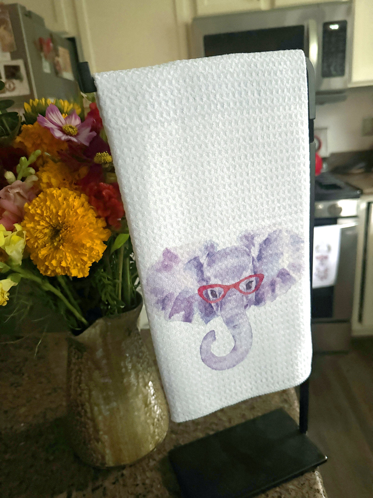 Elephant in Glasses Home Towel