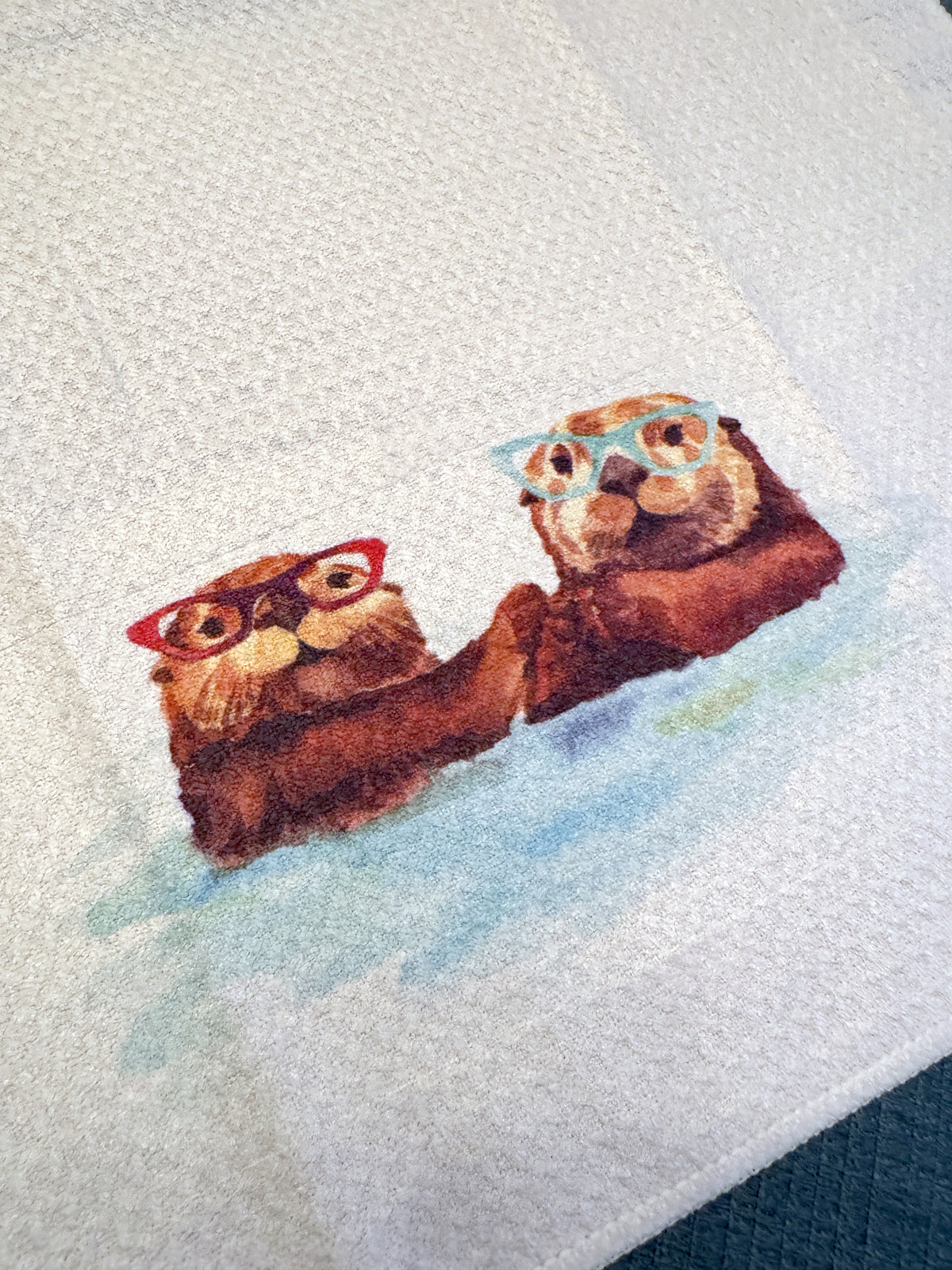Otters in Glasses Home Towel