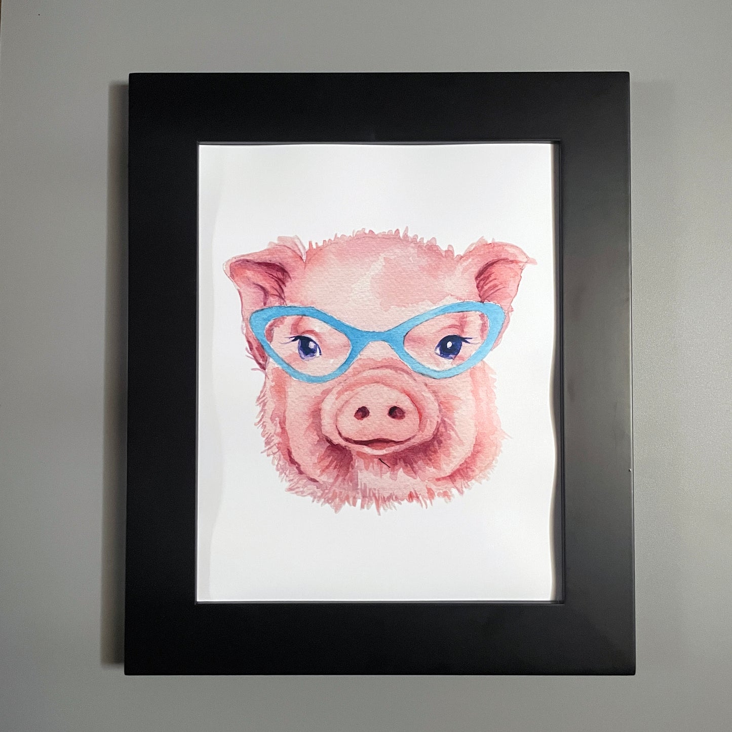 Piglet in Glasses Print