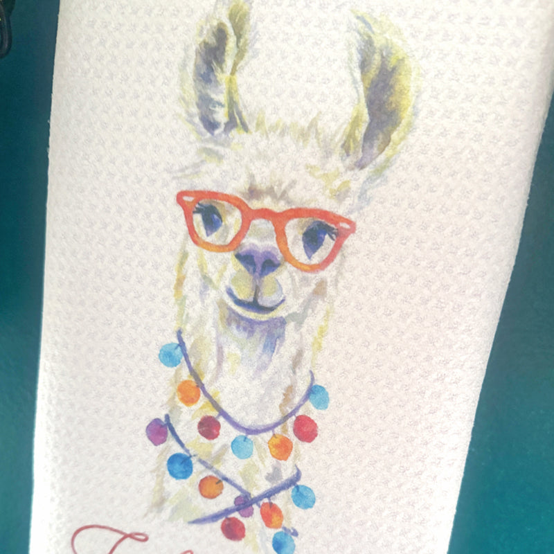Fa la la la LLama in Glasses Towel