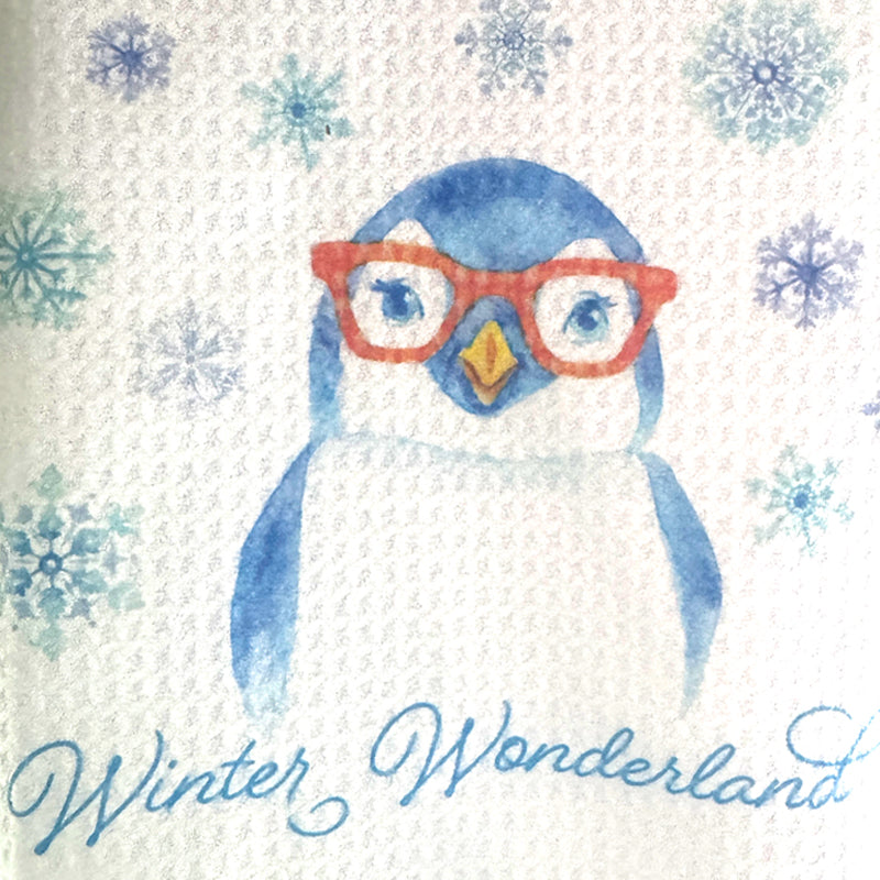 Winter Wonderland Penguin in Glasses Towel