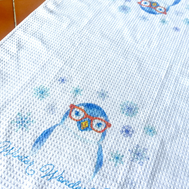 Winter Wonderland Penguin in Glasses Towel