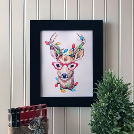 Reindeer in Glasses Print