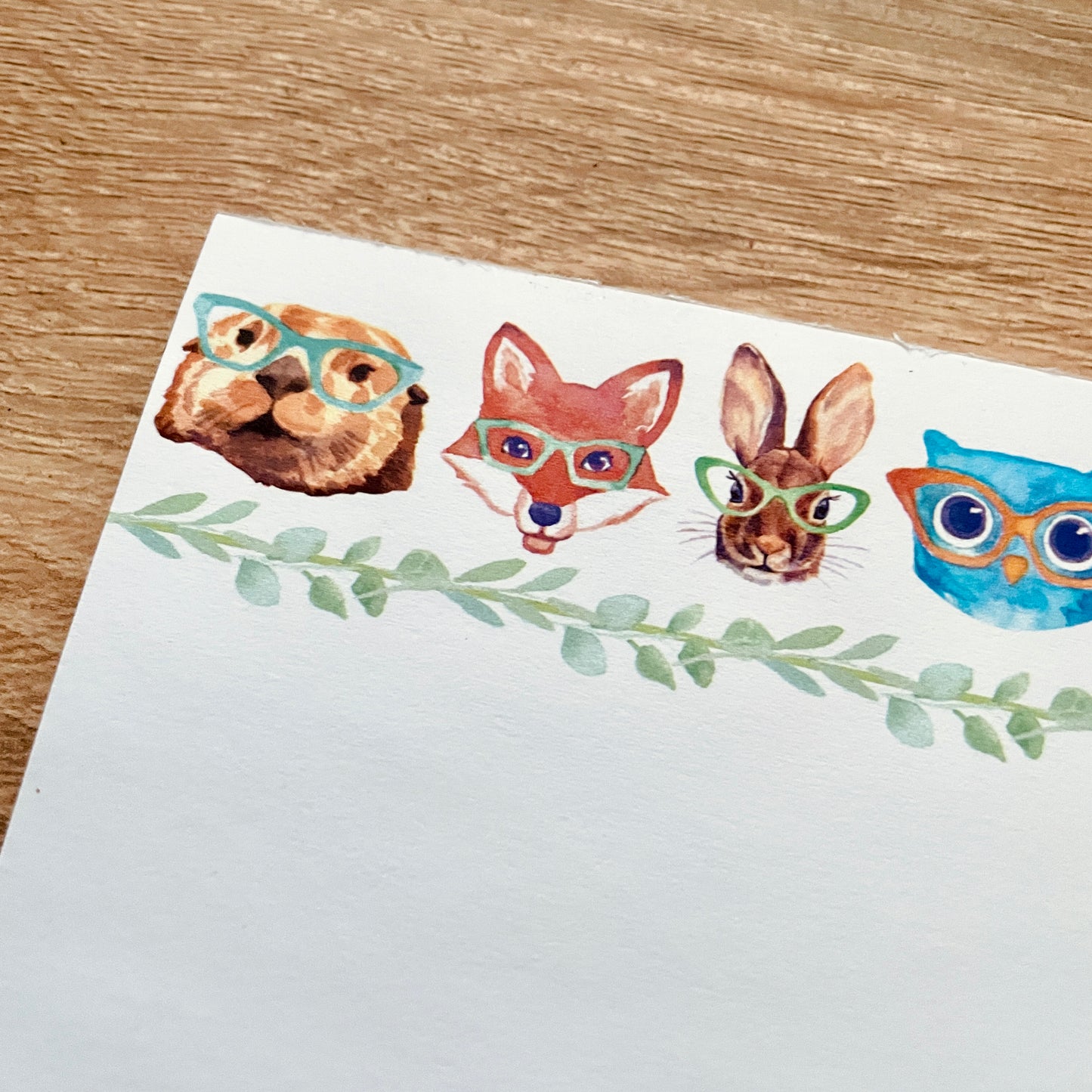 Woodland Creatures in Glasses Notepad