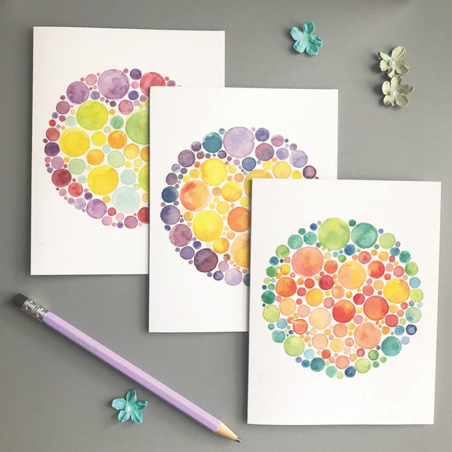 Watercolor Hearts Note Card Set