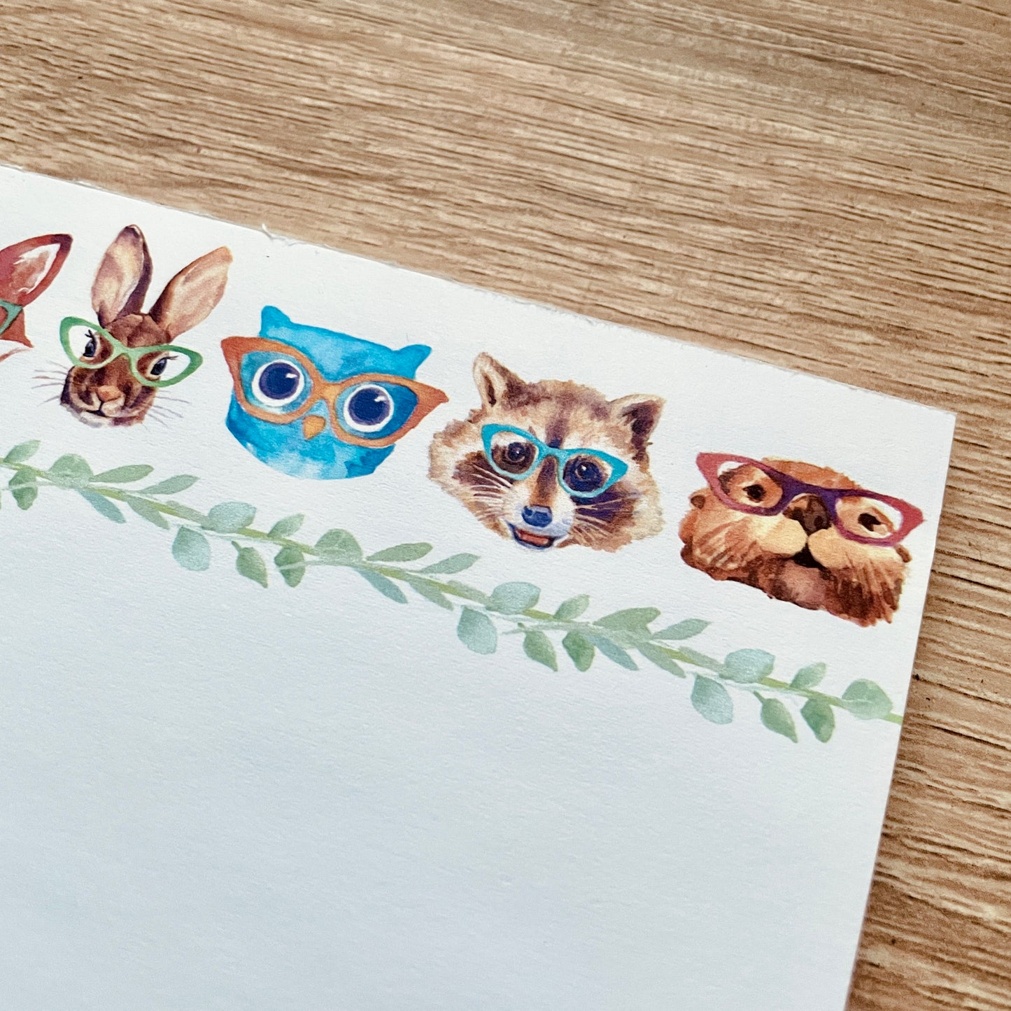 Woodland Creatures in Glasses Notepad
