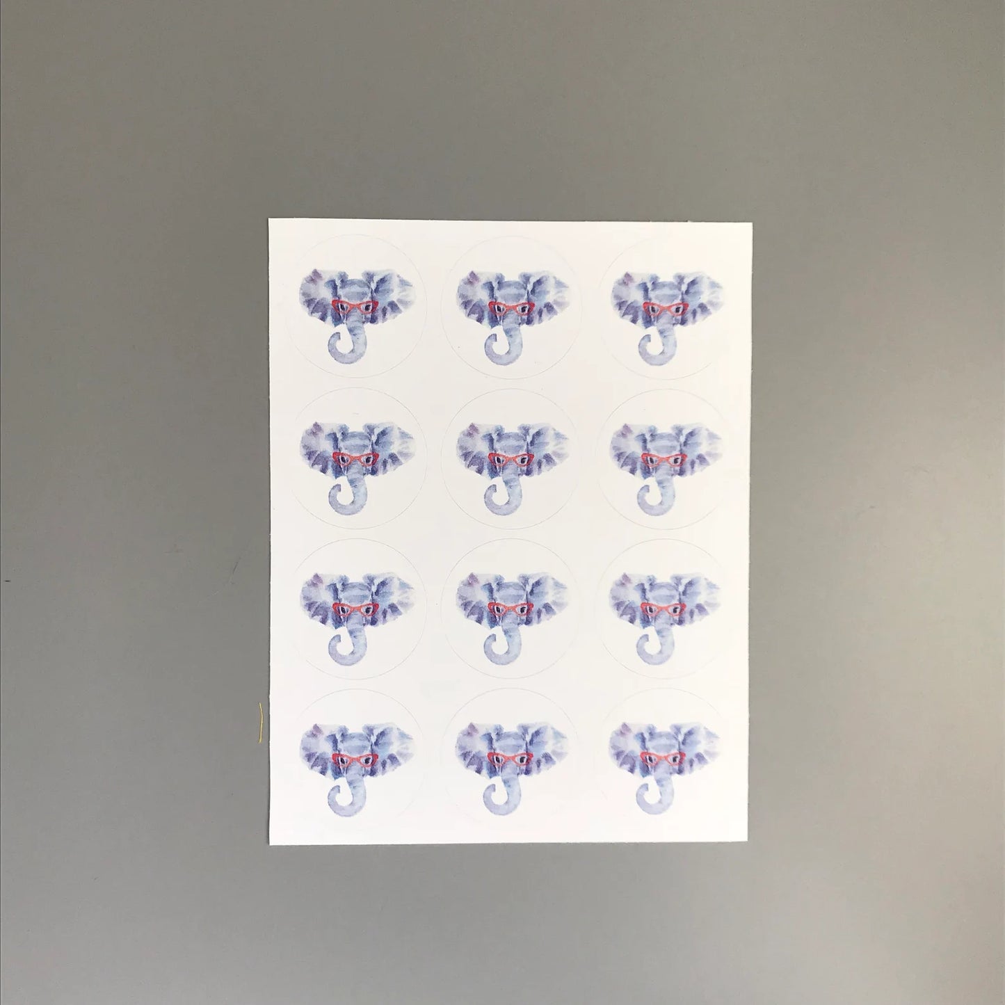Elephant in Glasses Note Card Set