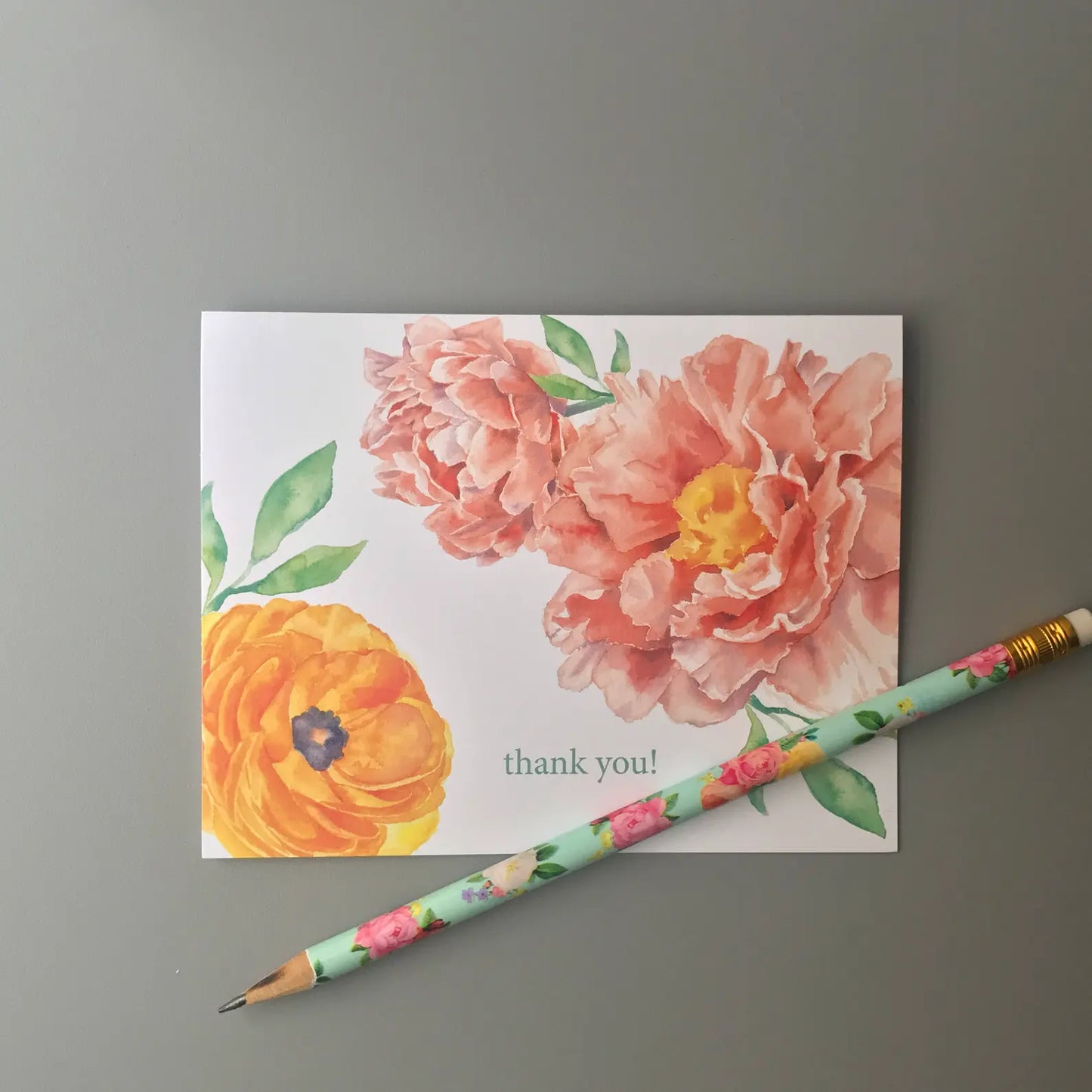 Floral Thank You Note Card Set