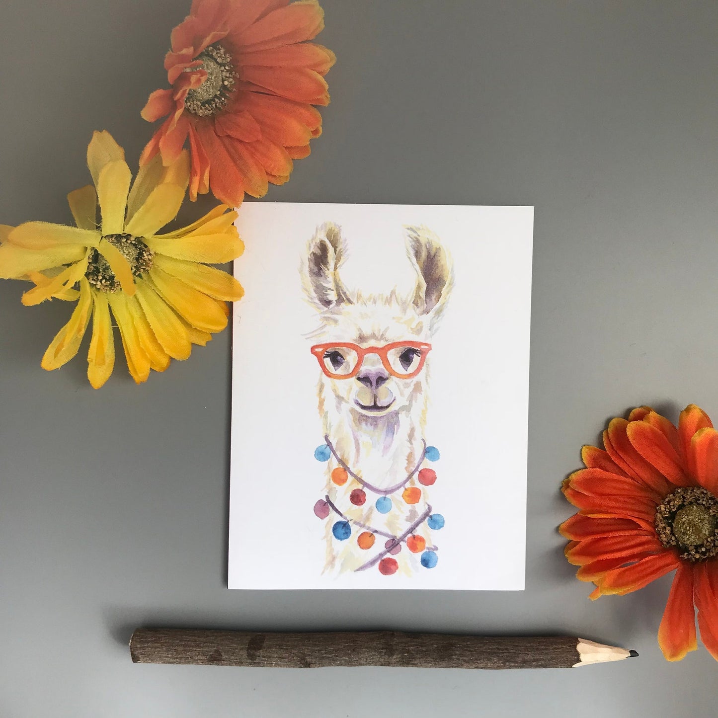 Llama in Glasses Note Card Set