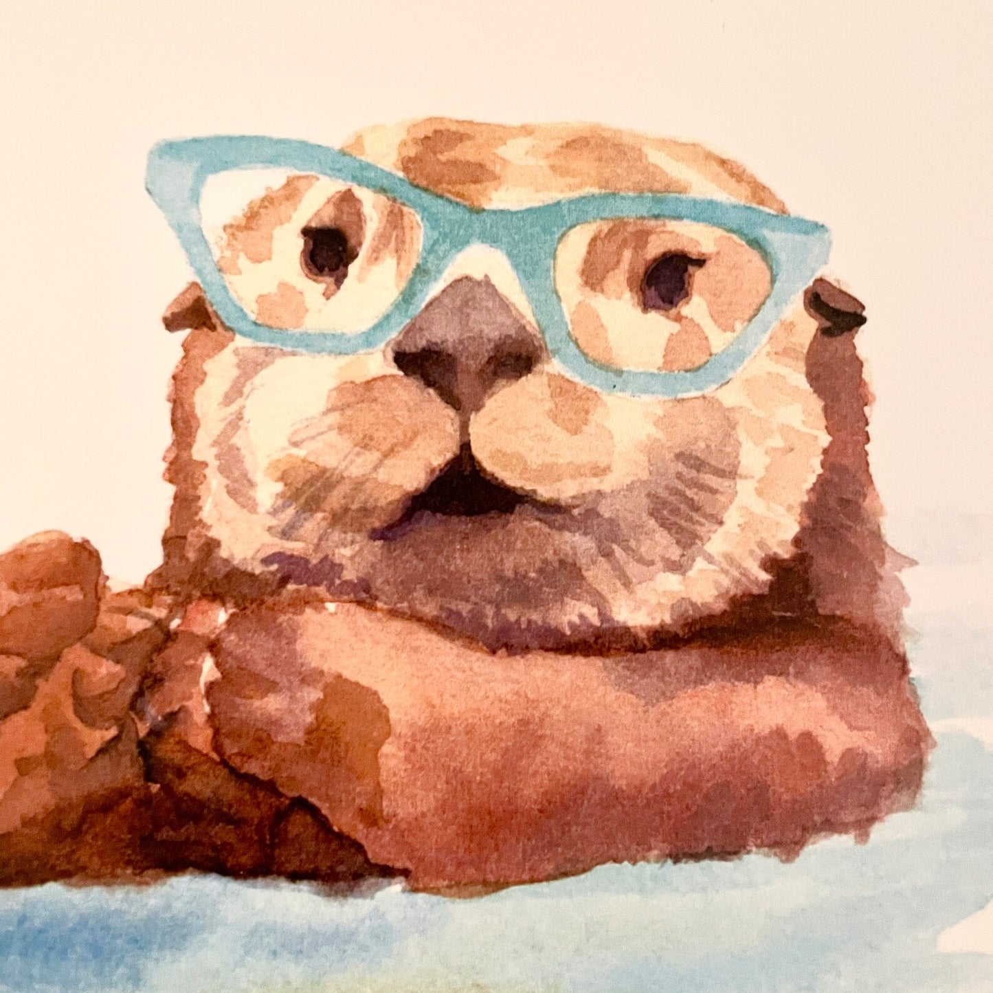 Otters in Glasses Print