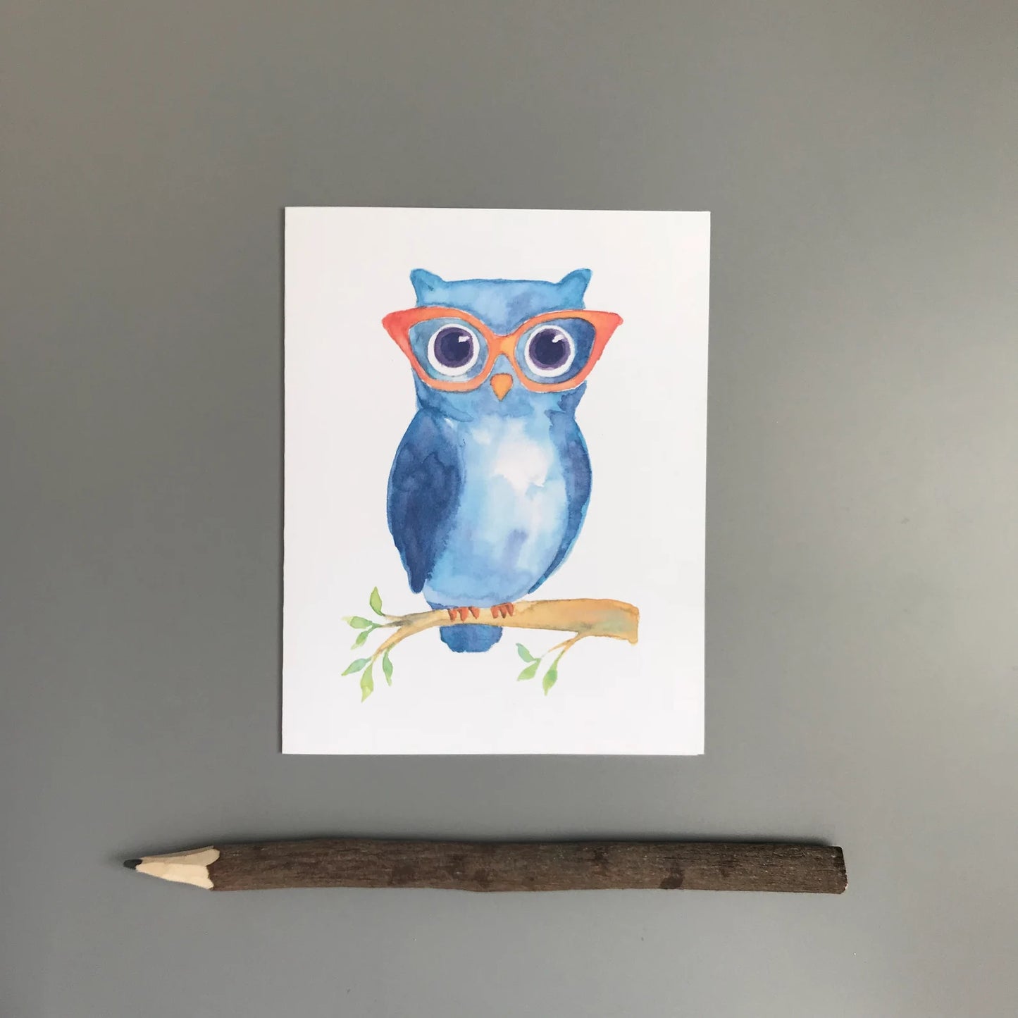 Owl in Glasses Note Card Set
