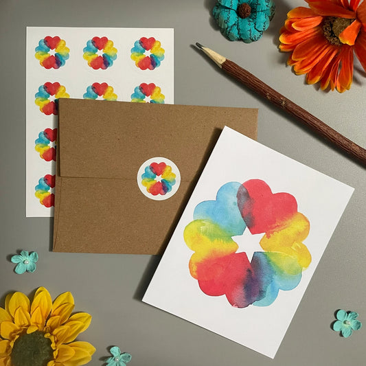 Love Rainbow Hearts Note Card Set