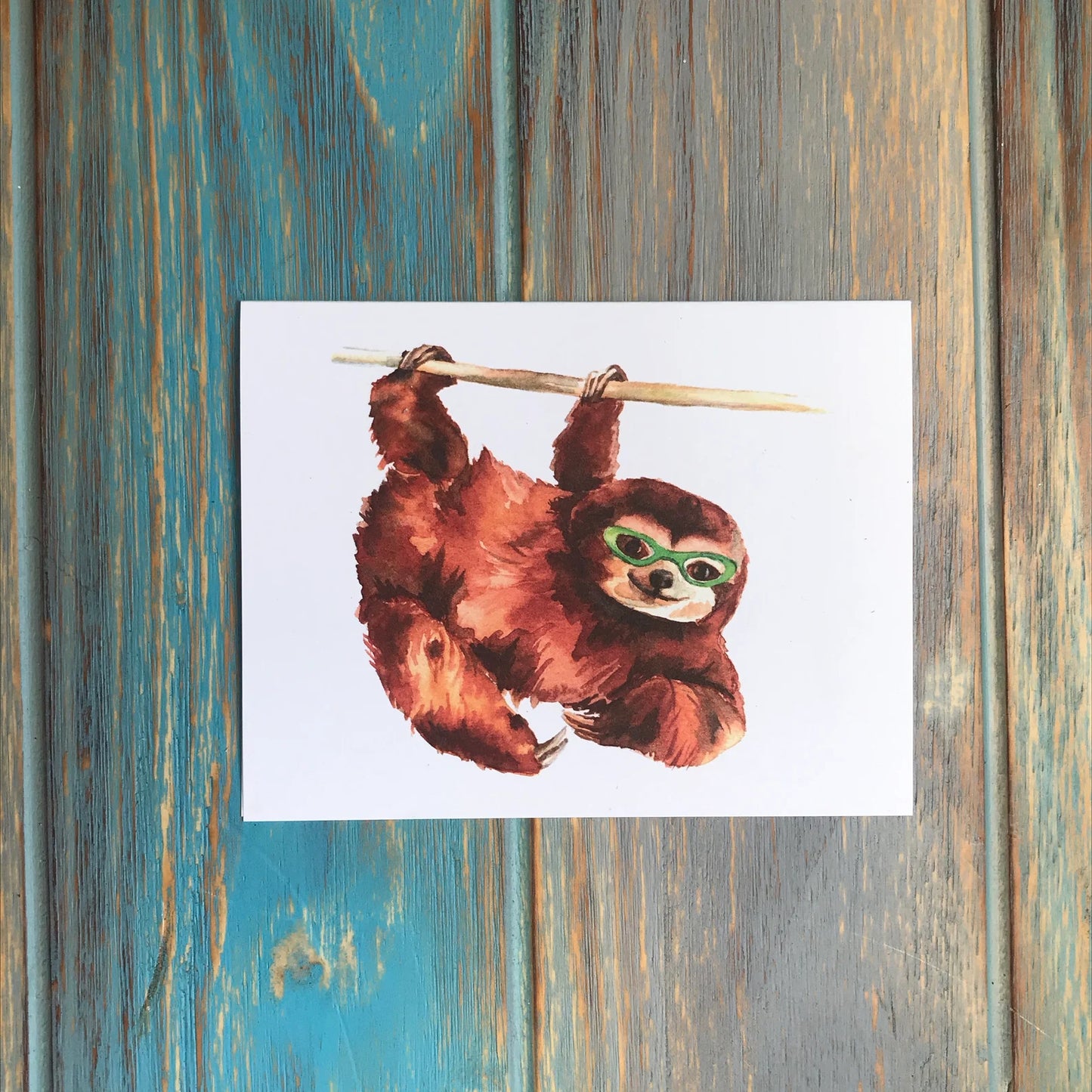 Sloth in Glasses Note Card Set